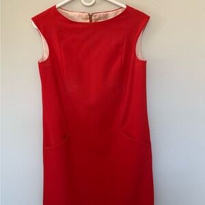 Kate Spade Red Sheath Mini Dress Crew Neck Sleeveless